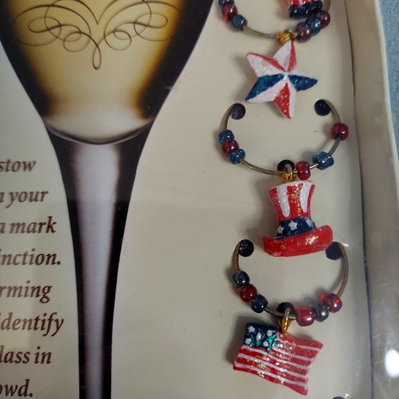 Patriotic Wine Charms - Picture 2 of 4